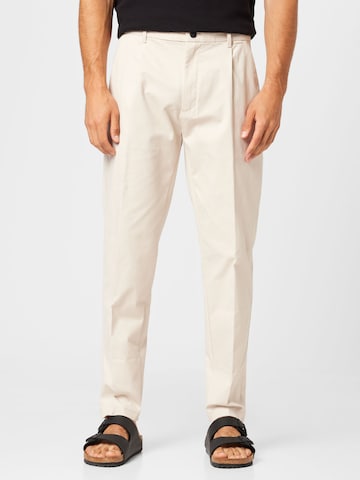 Calvin Klein tavaline Voltidega püksid, värv beež: eest vaates