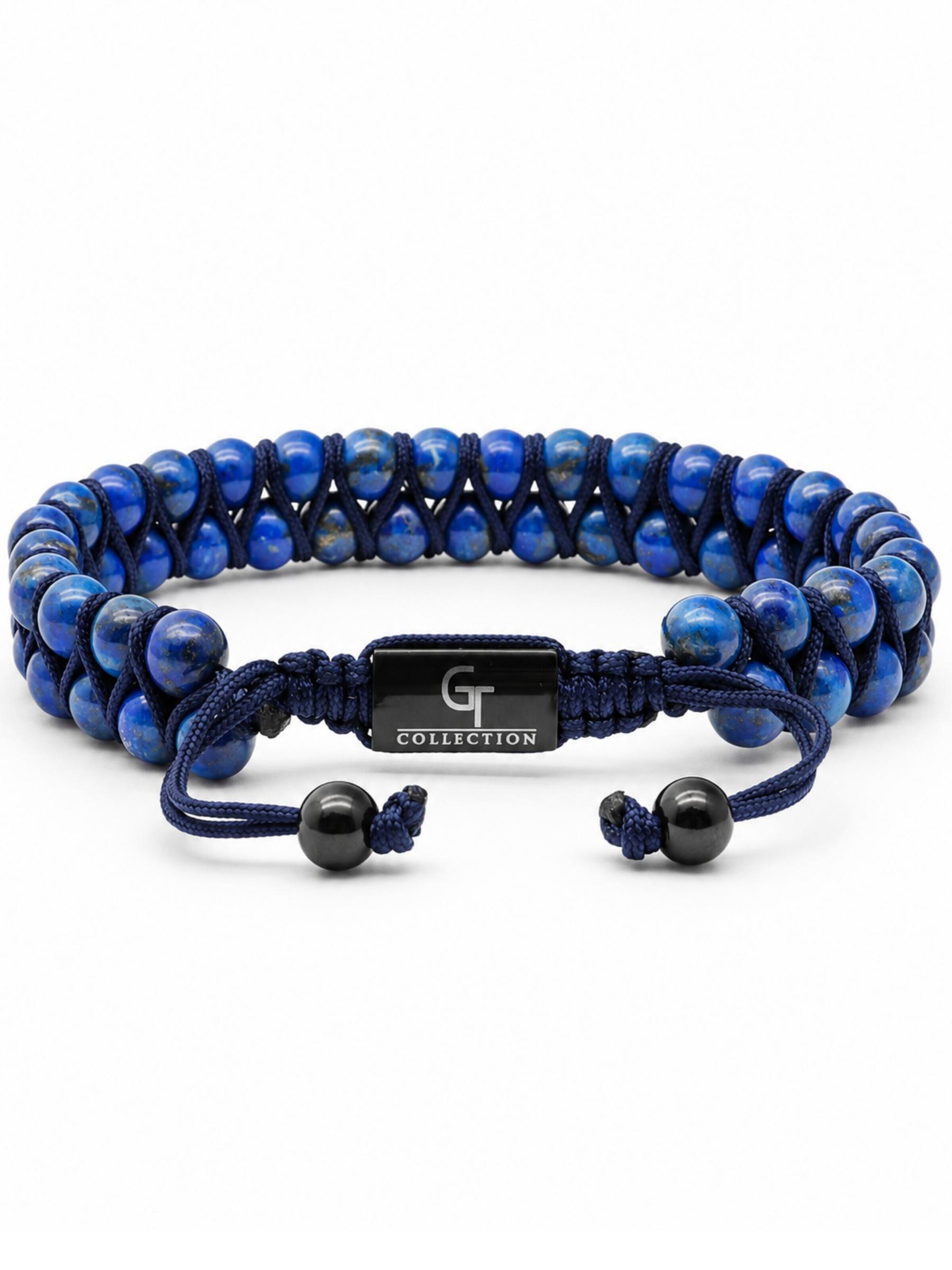 GT Collection Bransoletka 'Lapis Double-Row' w kolorze niebieski