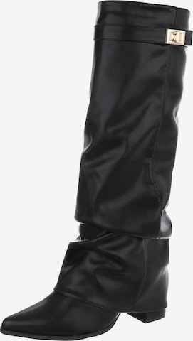 Ital-Design Stiefel in Schwarz: Vorderseite