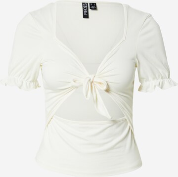 T-shirt 'GINA' PIECES en blanc : devant