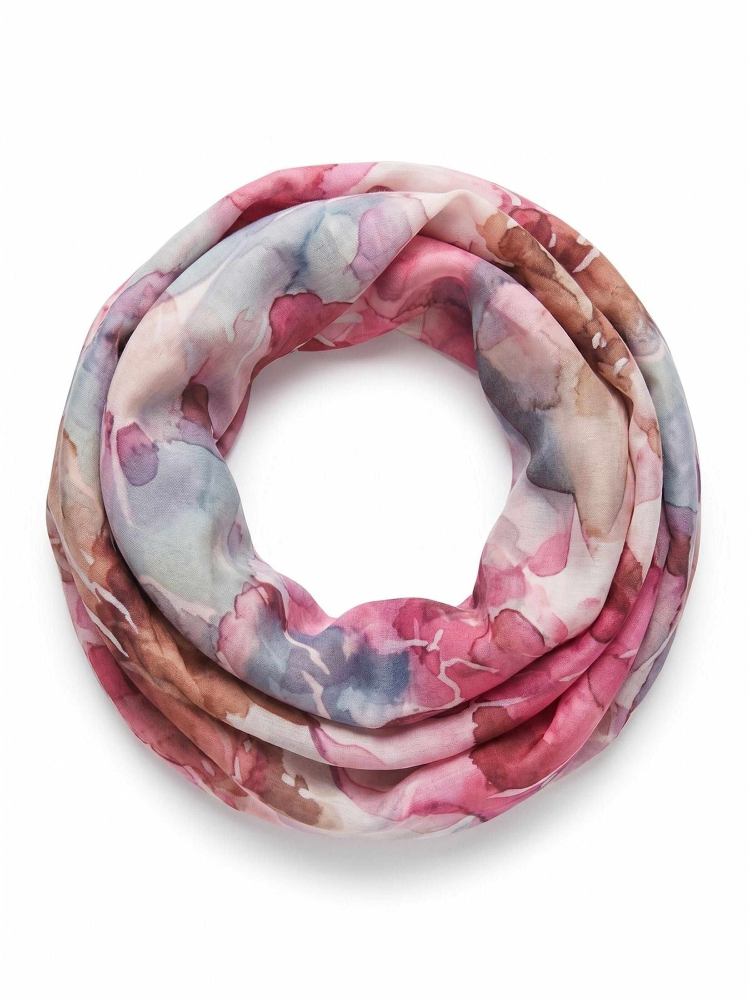 styleBREAKER Schlauchschal 'Aquarell Loop Floral'‌‌‌‌‌‌ in Pink: Vorderseite
