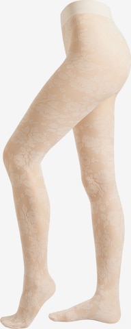 CALZEDONIA Tights '40 DENIER FLOWERS' in Beige: front