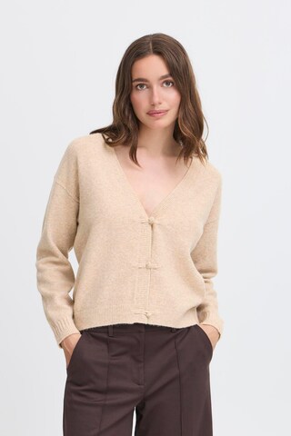 ICHI Knit Cardigan 'IHDASILA' in Beige: front