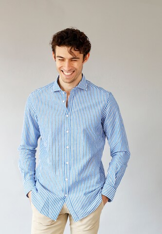 Black Label Shirt Regular fit Overhemd in Blauw: voorkant