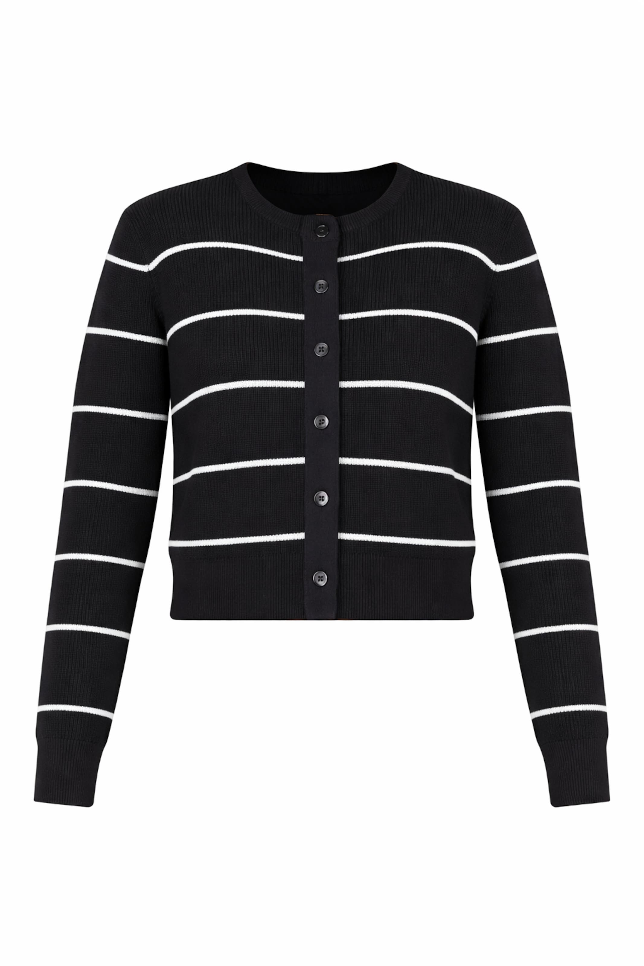 BRAVE SOUL Gebreid vest 'Fisherman' in Zwart: voorkant