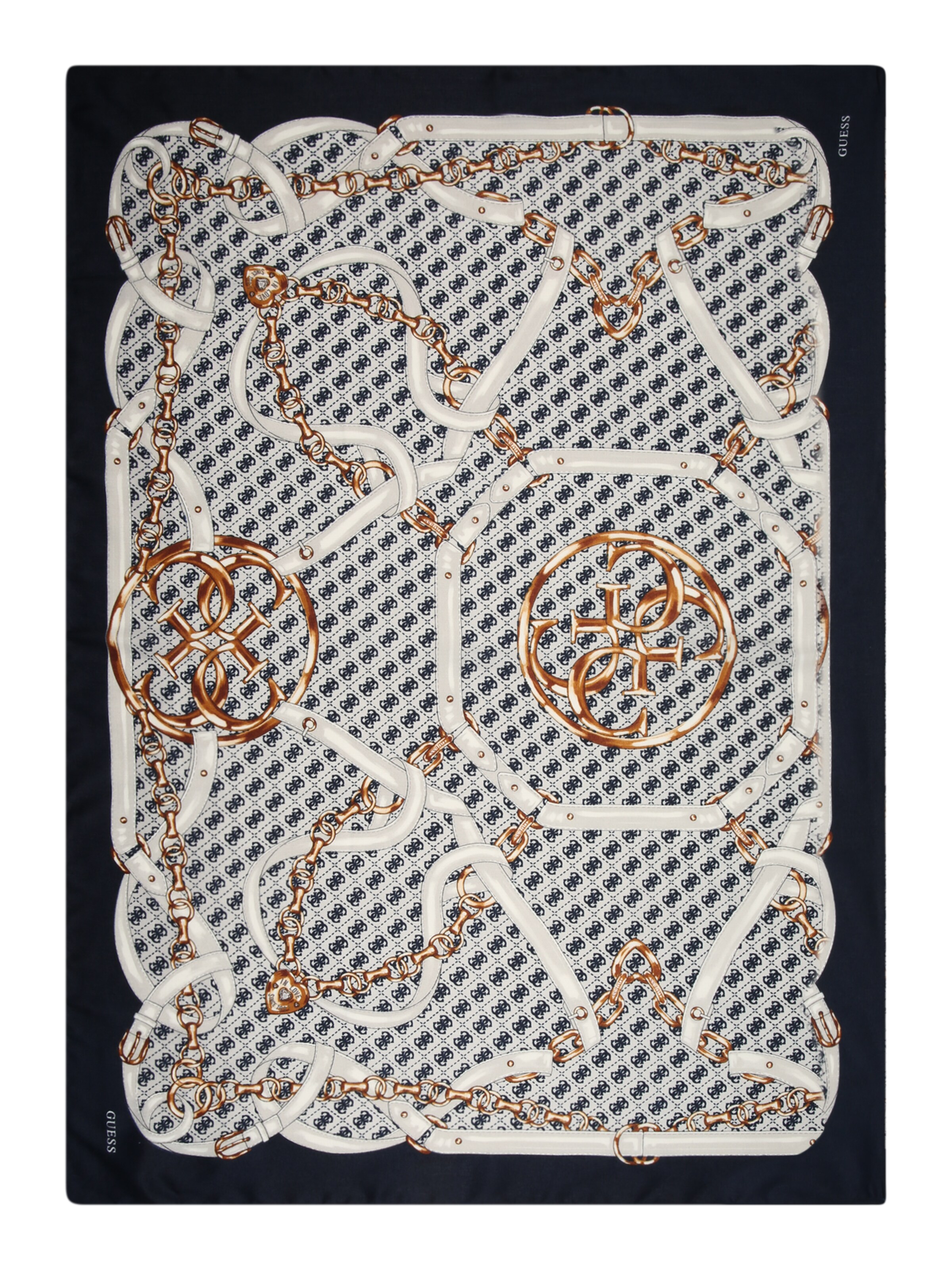 GUESSRučnik 'NOELLE PRINTED KEFIAH 130X130' - plava boja: prednji dio