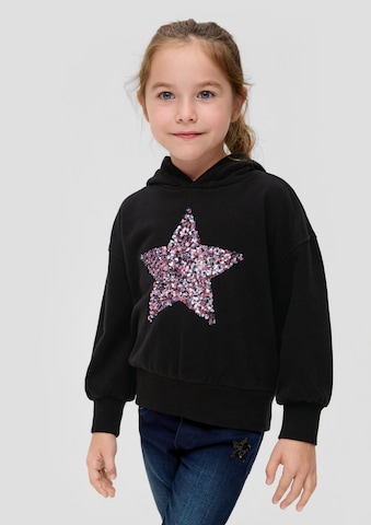 s.Oliver Sweatshirt in Zwart: voorkant