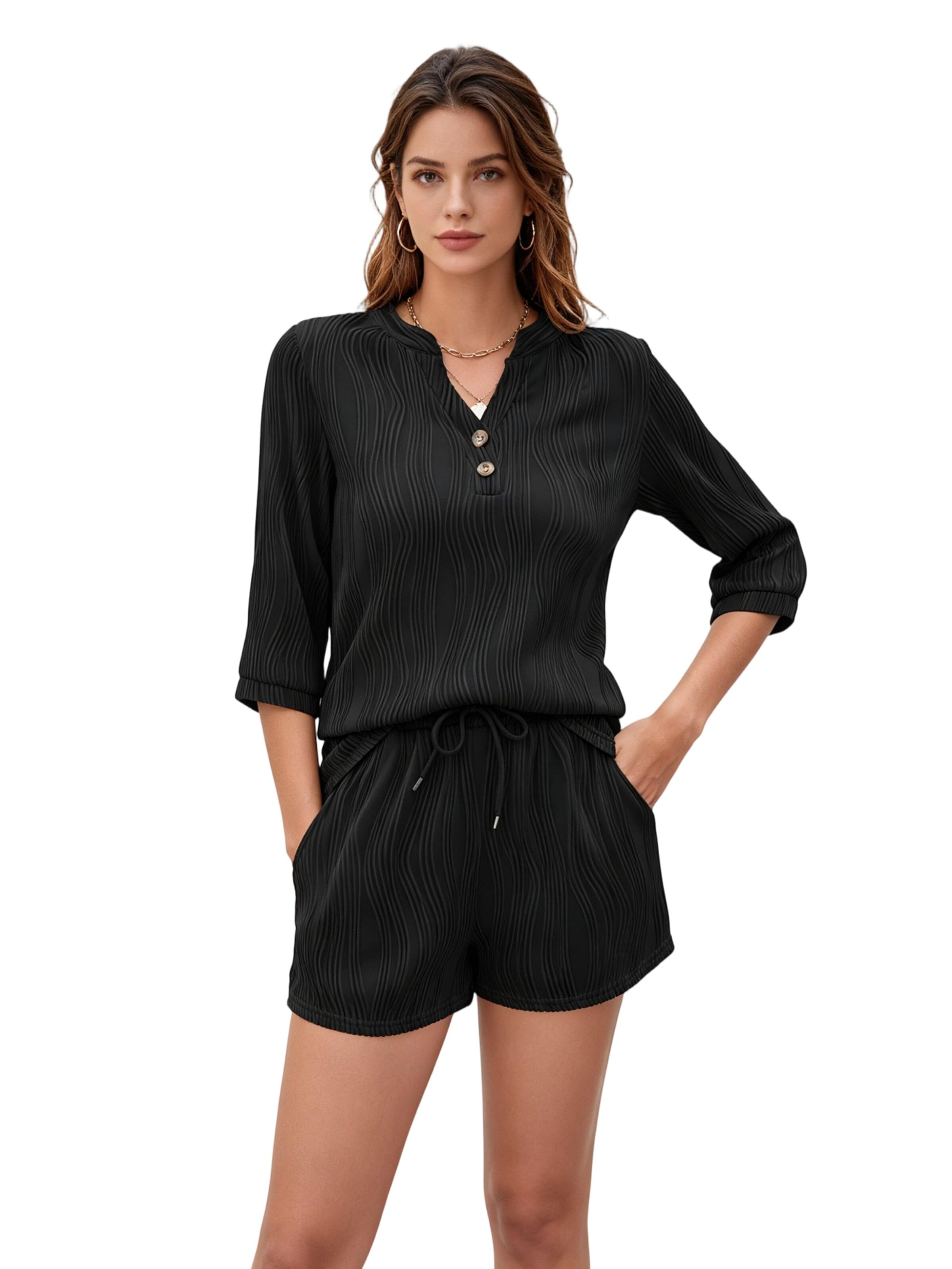 Yesfashion Hausanzug‌ in Schwarz