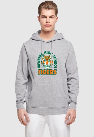 ABSOLUTE CULT Sweatshirt 'Stranger Things - Hawkins Arch Tiger' in Grey: front