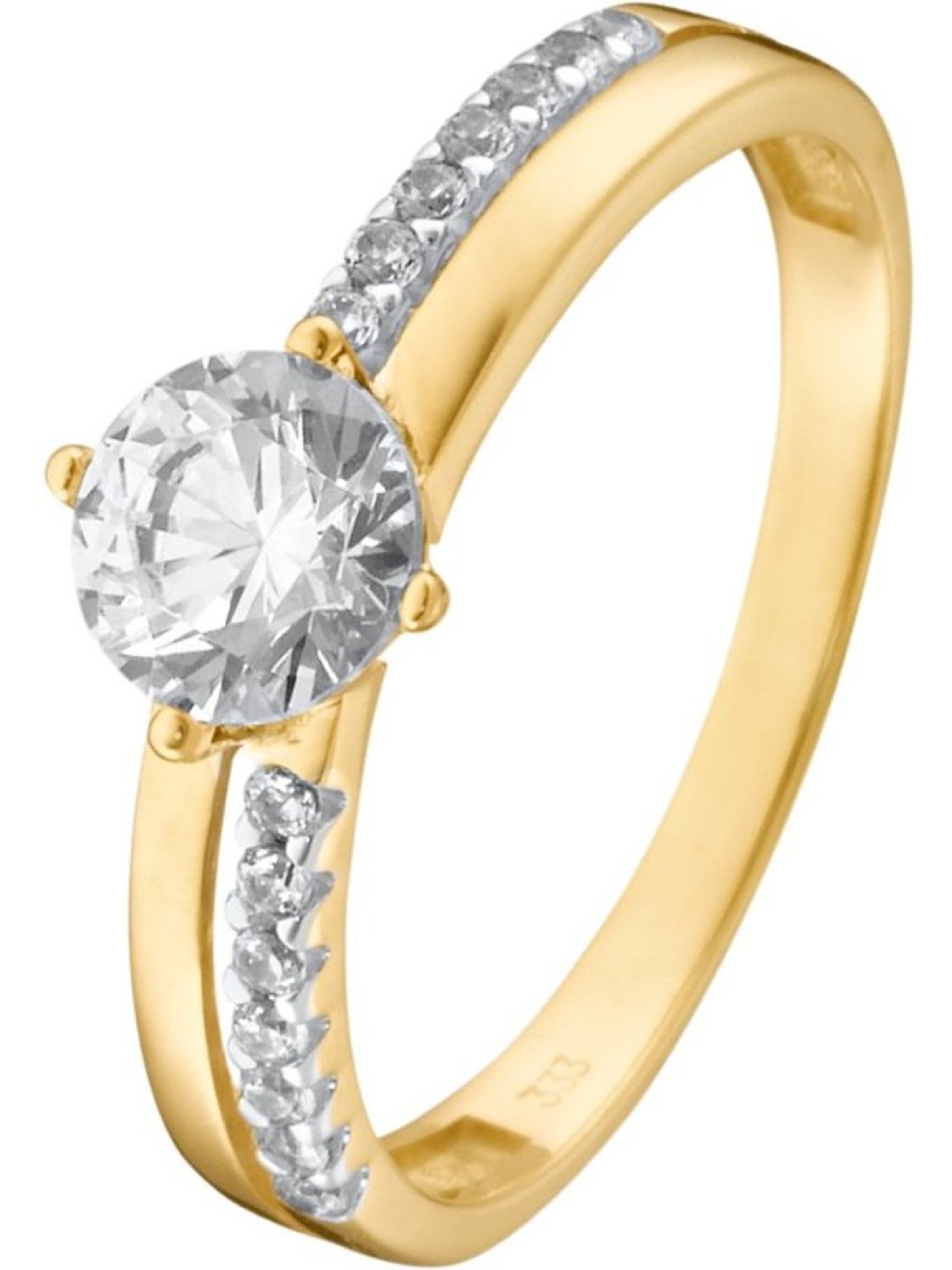 CHRIST Ring in gold / weiß, Produktansicht