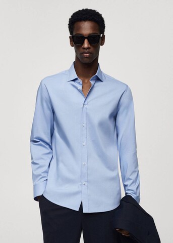 MANGO MAN Slim fit Button Up Shirt 'Sanlucar' in Blue: front