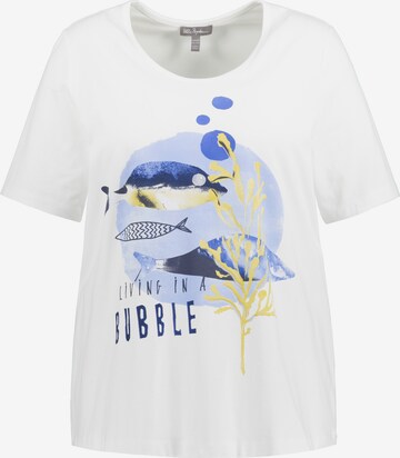 T-shirt Ulla Popken en blanc : devant