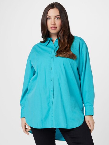 Camicia da donna 'MINSA' di ONLY Carmakoma in blu: frontale