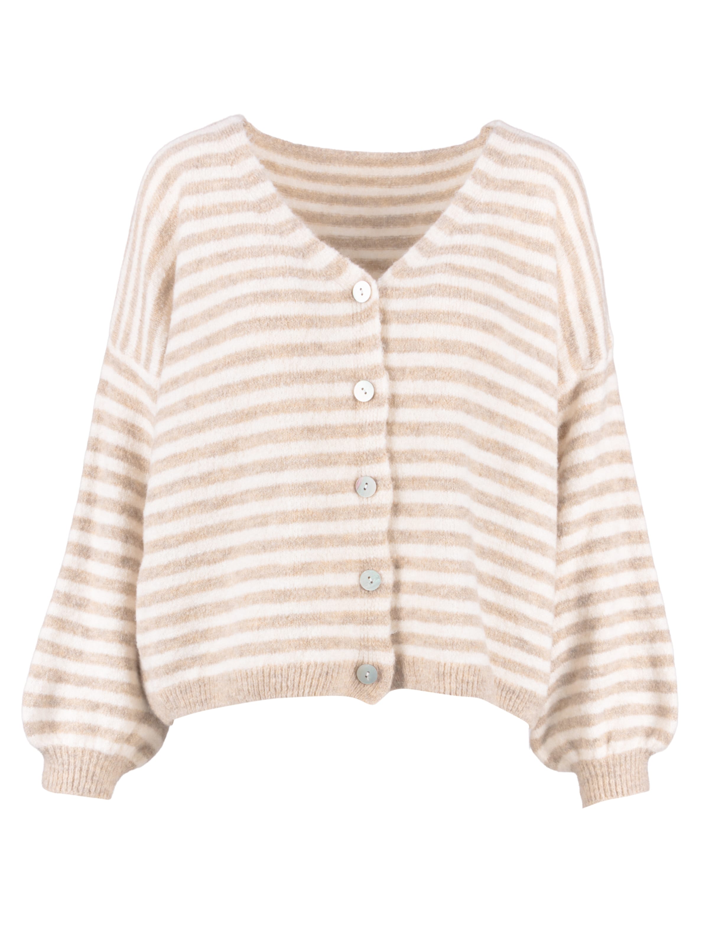 Seasons of April Knit cardigan 'Candy' in Brown: front