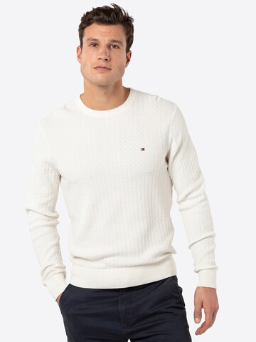 TOMMY HILFIGER Regular Fit Pullover in Weiß: predná strana