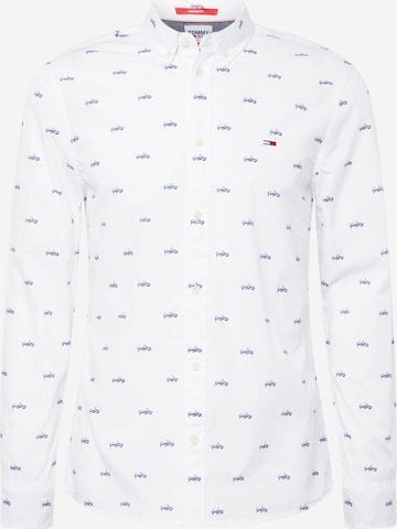 Tommy Jeans Regular fit Button Up Shirt in White: front