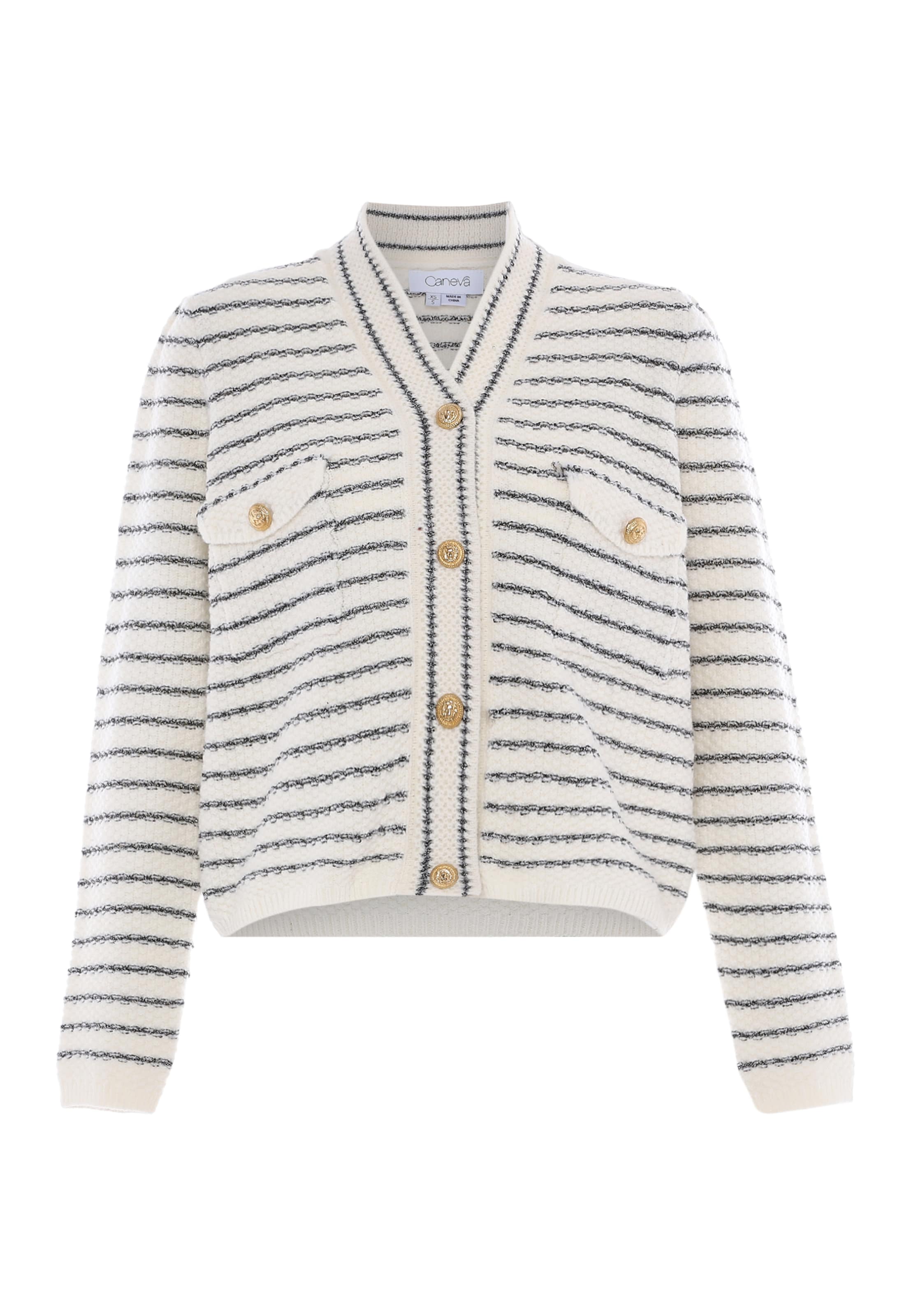 caneva - Casaco de malha 'Caneva' em branco: frente