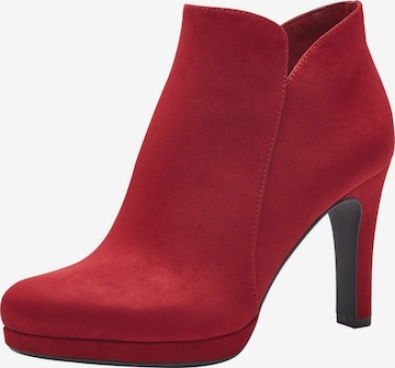 TAMARIS Ankle Boots in Red: front