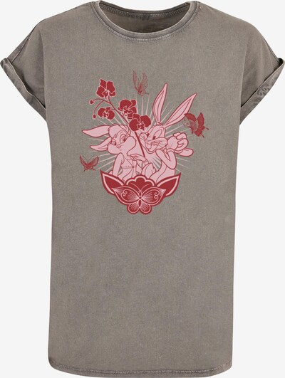 ABSOLUTE CULT T-Shirt 'Looney Tunes - Bunny' in grau / hellpink / kirschrot, Produktansicht