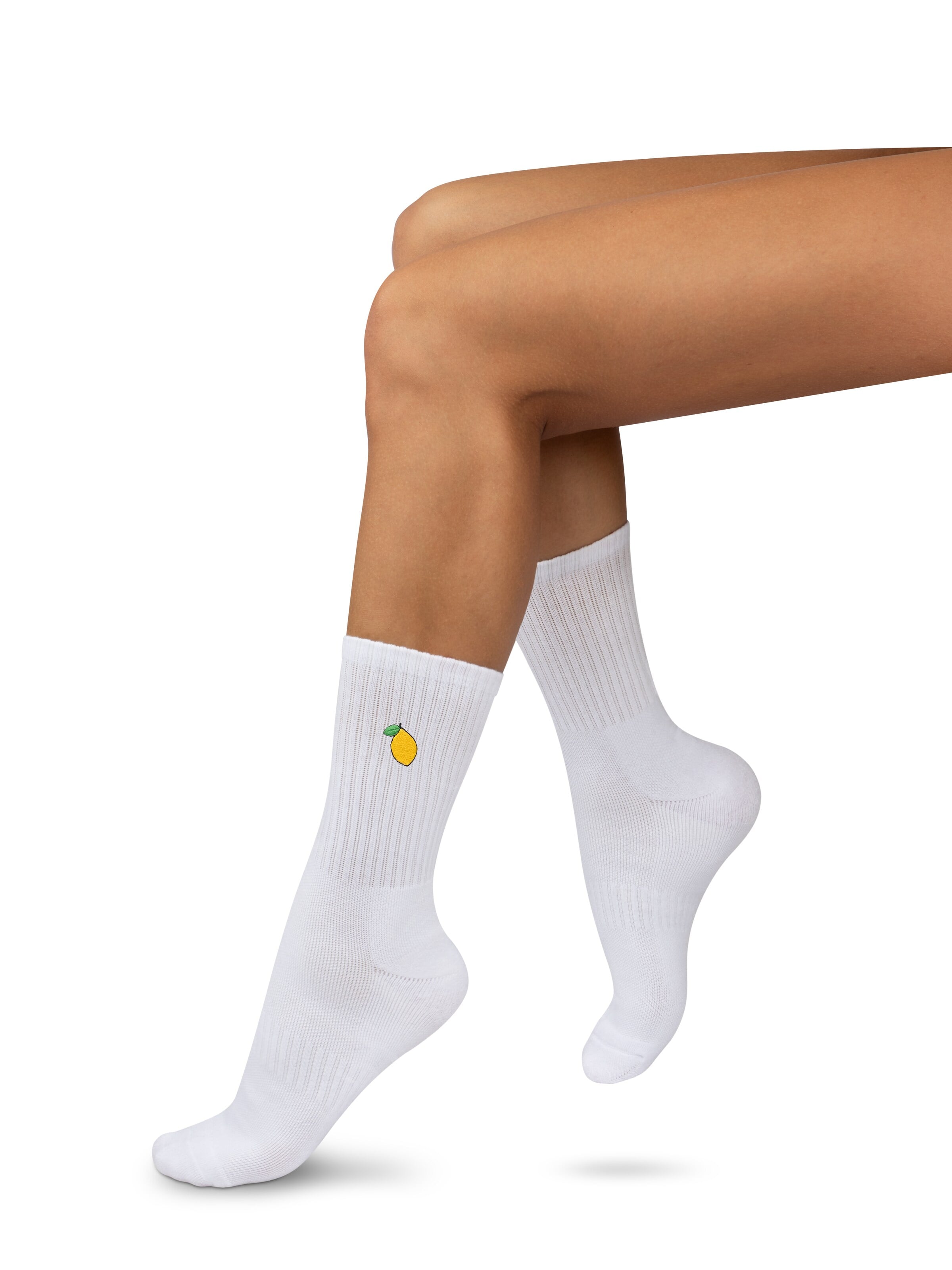 Chaussettes de sport Circle Five en blanc : devant