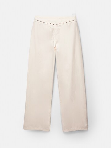Wide Leg Jean Pull&Bear en blanc