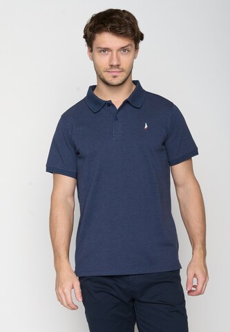 GREENBOMB Poloshirt 'Nature Sailship' in Blau: Vorderseite