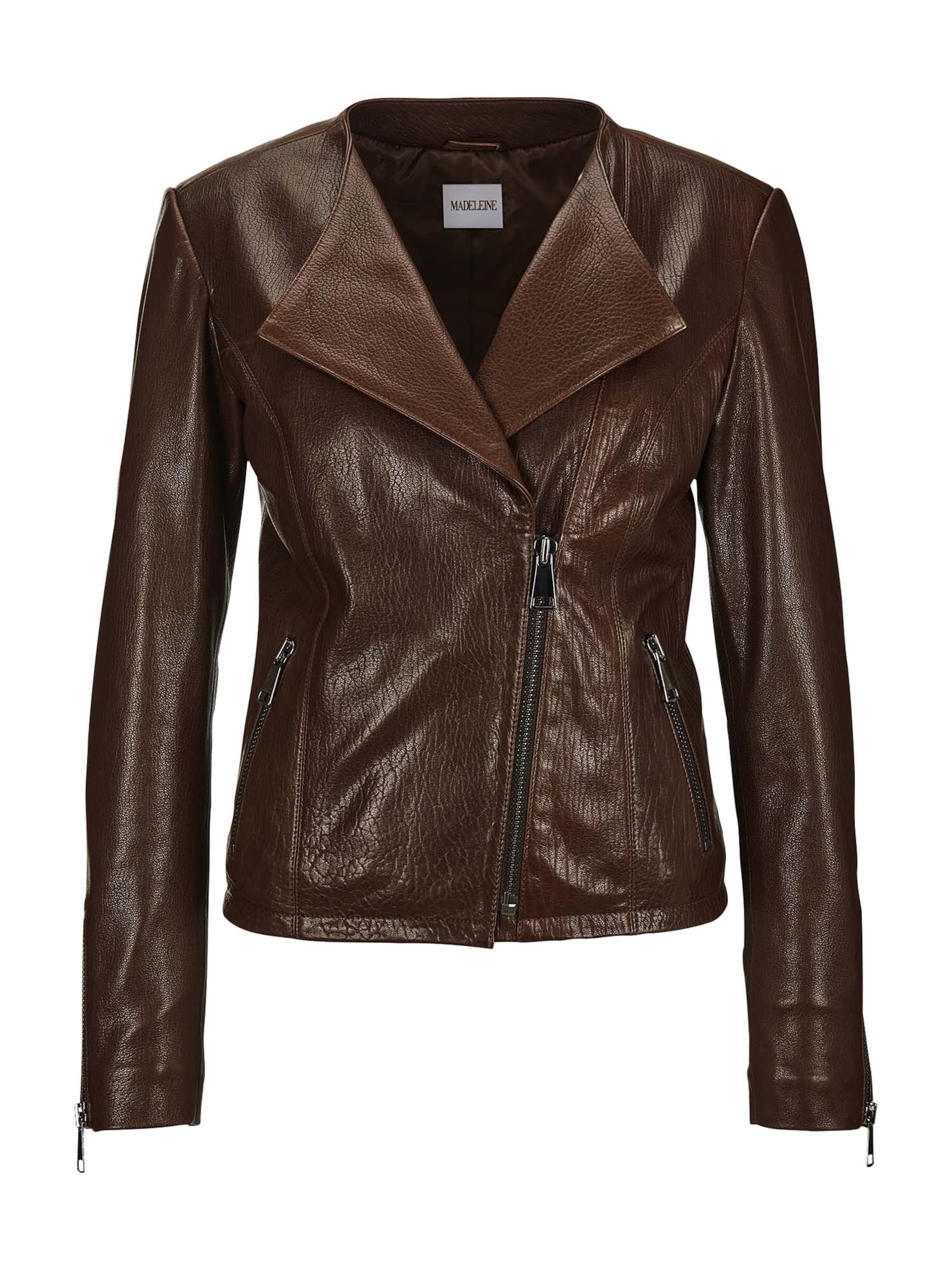 MADELEINE Veste mi-saison en brun foncé, Vue avec produit