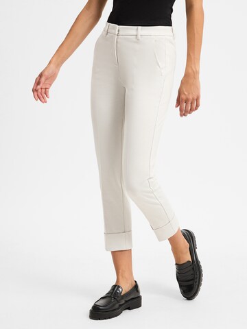 Cambio Slim fit Pleated Pants ' Krystal ' in Beige: front