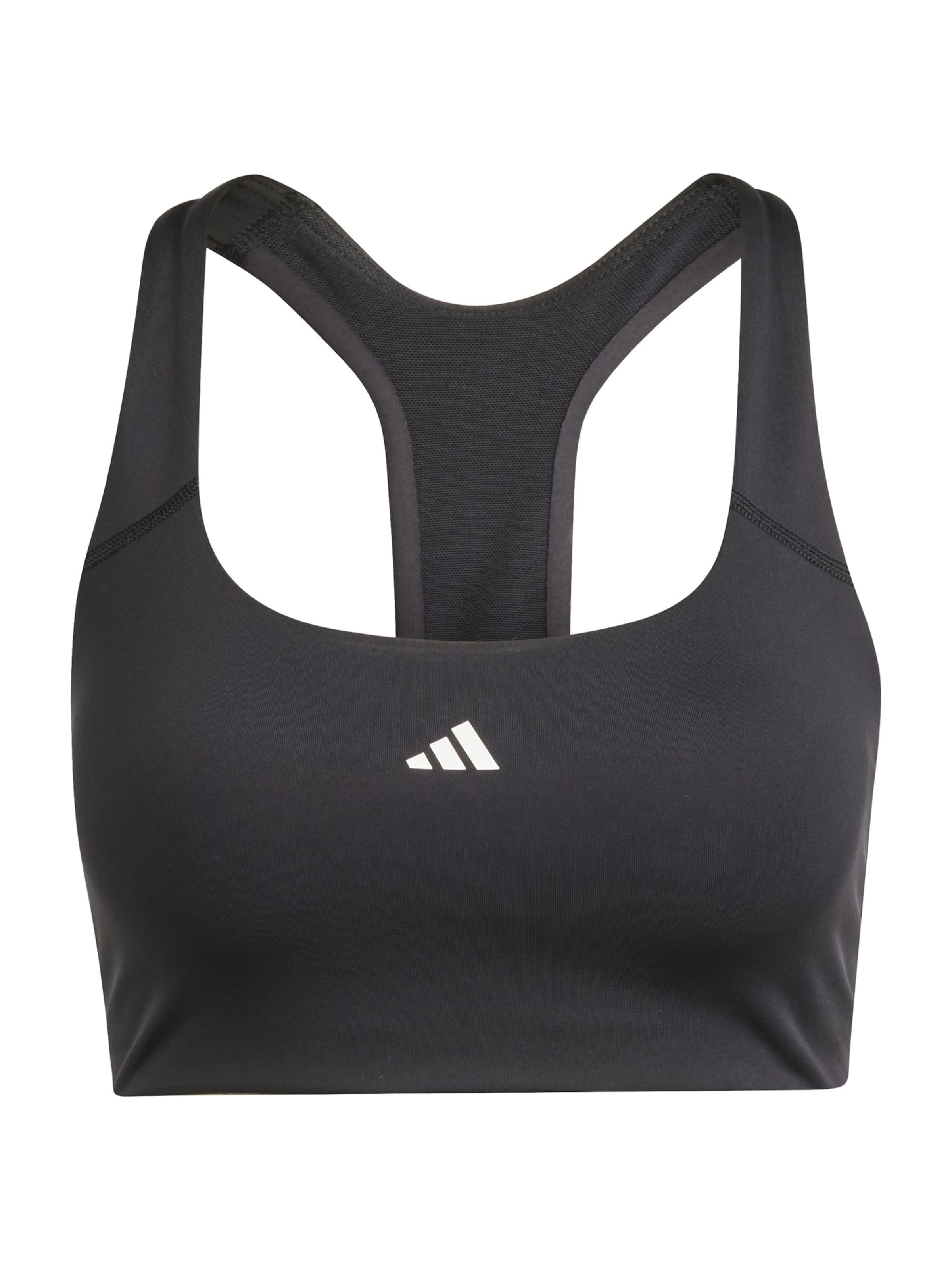 ADIDAS PERFORMANCE Bygelfri Sportbehå 'PWIM' i svart: framsida