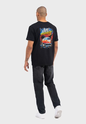 Oldskull Shirt 'Retro Roadtrip Logo Graphic' in Black