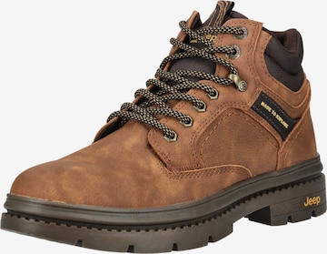 Bottines à lacets Jeep en marron : devant