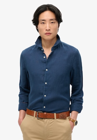 Superdry Regular fit Button Up Shirt in Blue: front