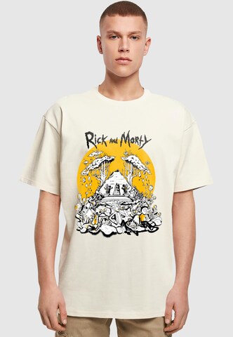 Merchcode Shirt 'Rick and Morty - Rest and Ricklaxation' in Beige: front