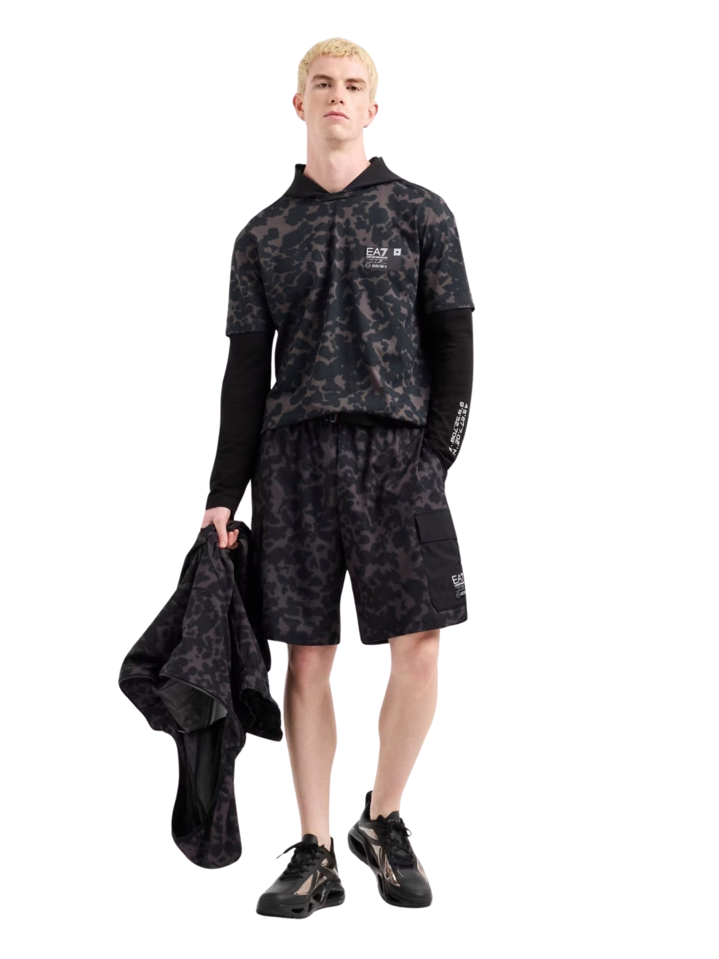 Regular Pantalon cargo 'Visibility' EA7 Emporio Armani en gris