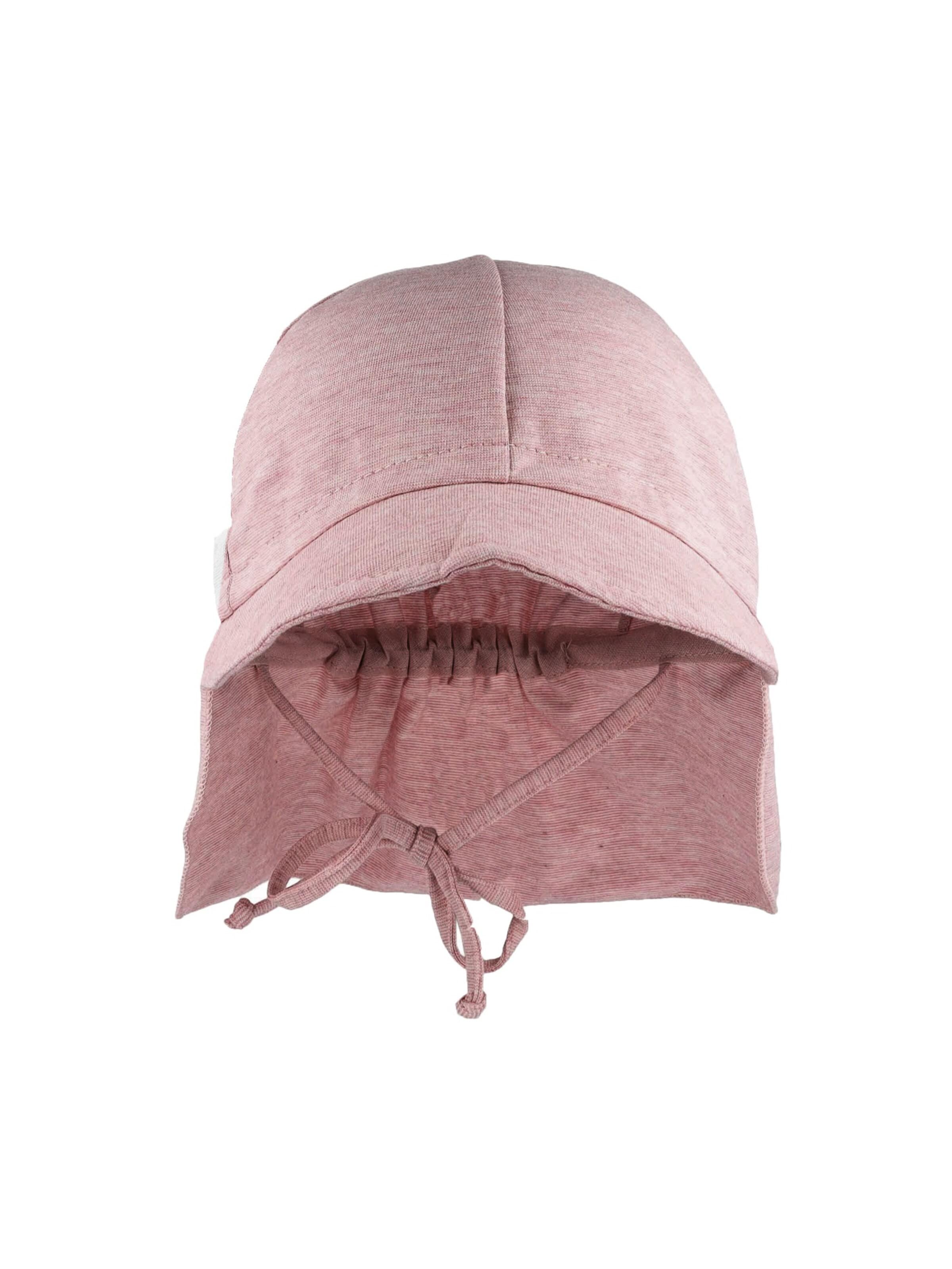 MAXIMO Beanie 'GOTS MINI-Schildmütze, Band Nackenschutz, Microringel, Jersey, UV 50' in Pink: front