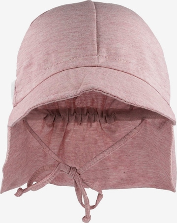 MAXIMO Beanie 'GOTS MINI-Schildmütze, Band Nackenschutz, Microringel, Jersey, UV 50' in Pink: front
