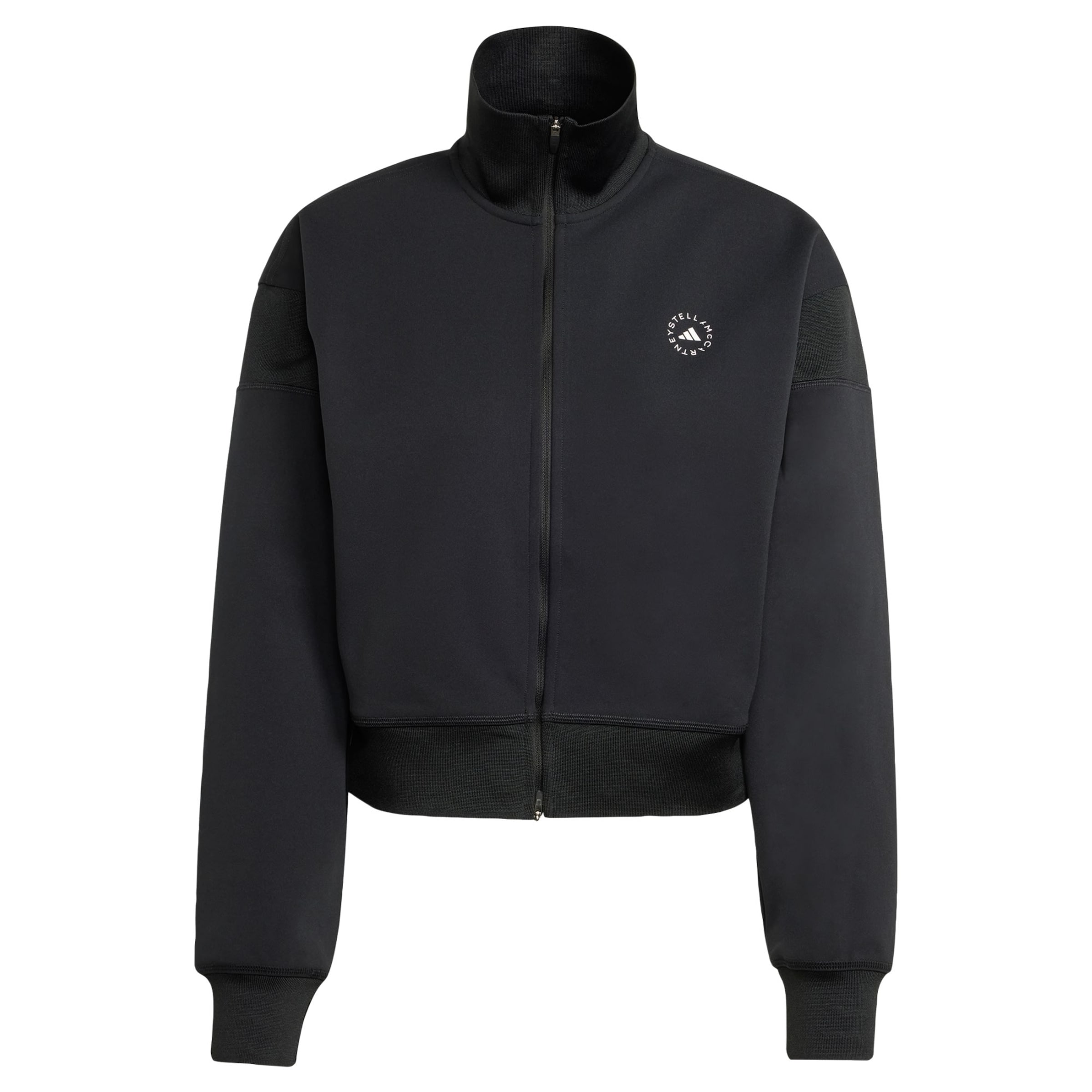 ADIDAS BY STELLA MCCARTNEY Sports sweat jacket 'Knitted Track' in Black: front