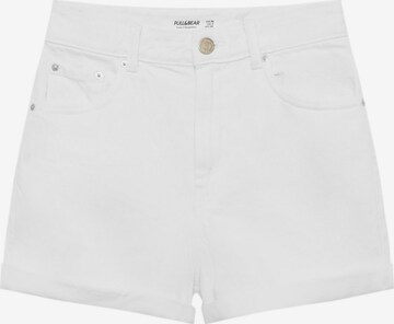 Loosefit Jean Pull&Bear en blanc : devant