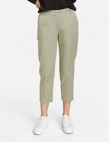 GERRY WEBER Slim fit Trousers with creases in Green: front