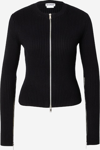 juoda WEEKDAY Kardiganas 'Genie': priekis