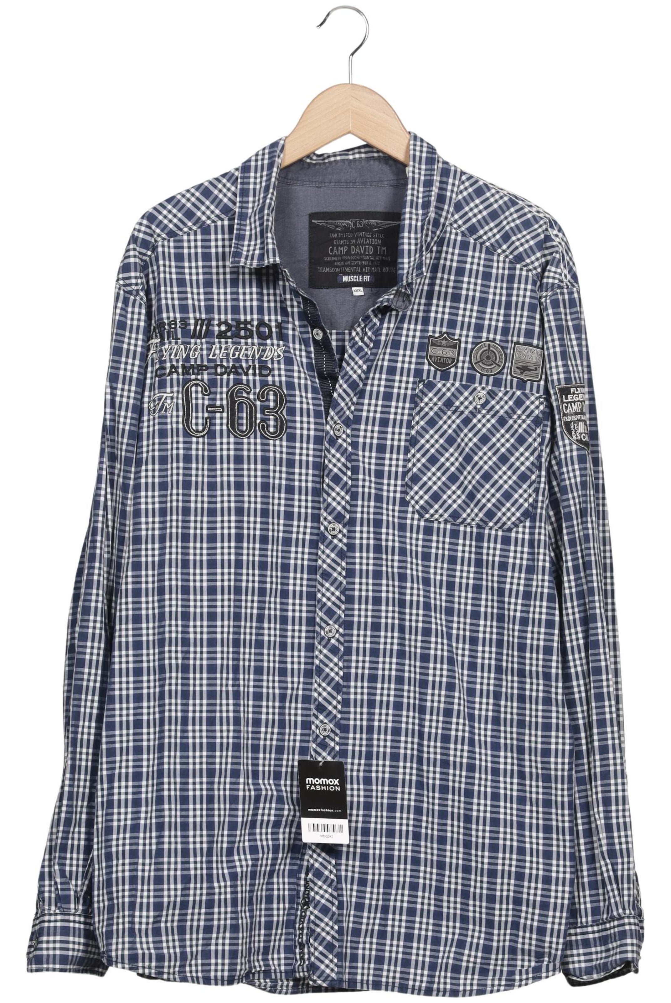 CAMP DAVID Hemd XXXL in Blau: Vorderseite