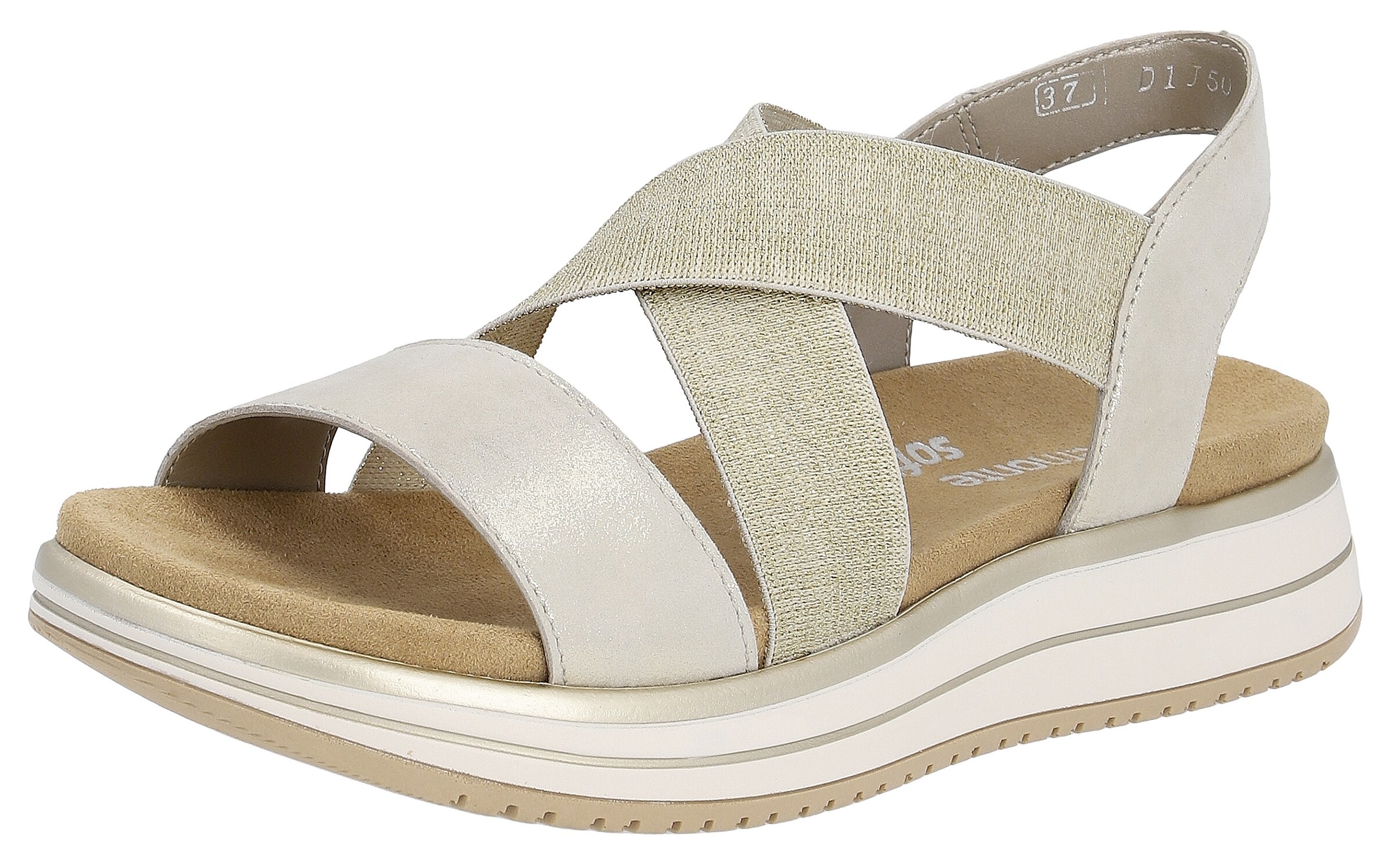 REMONTE Strap Sandals in Beige: front