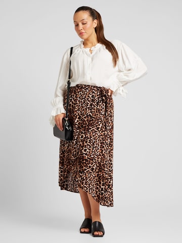 PIECES Curve Skirt 'TALA' in Brown