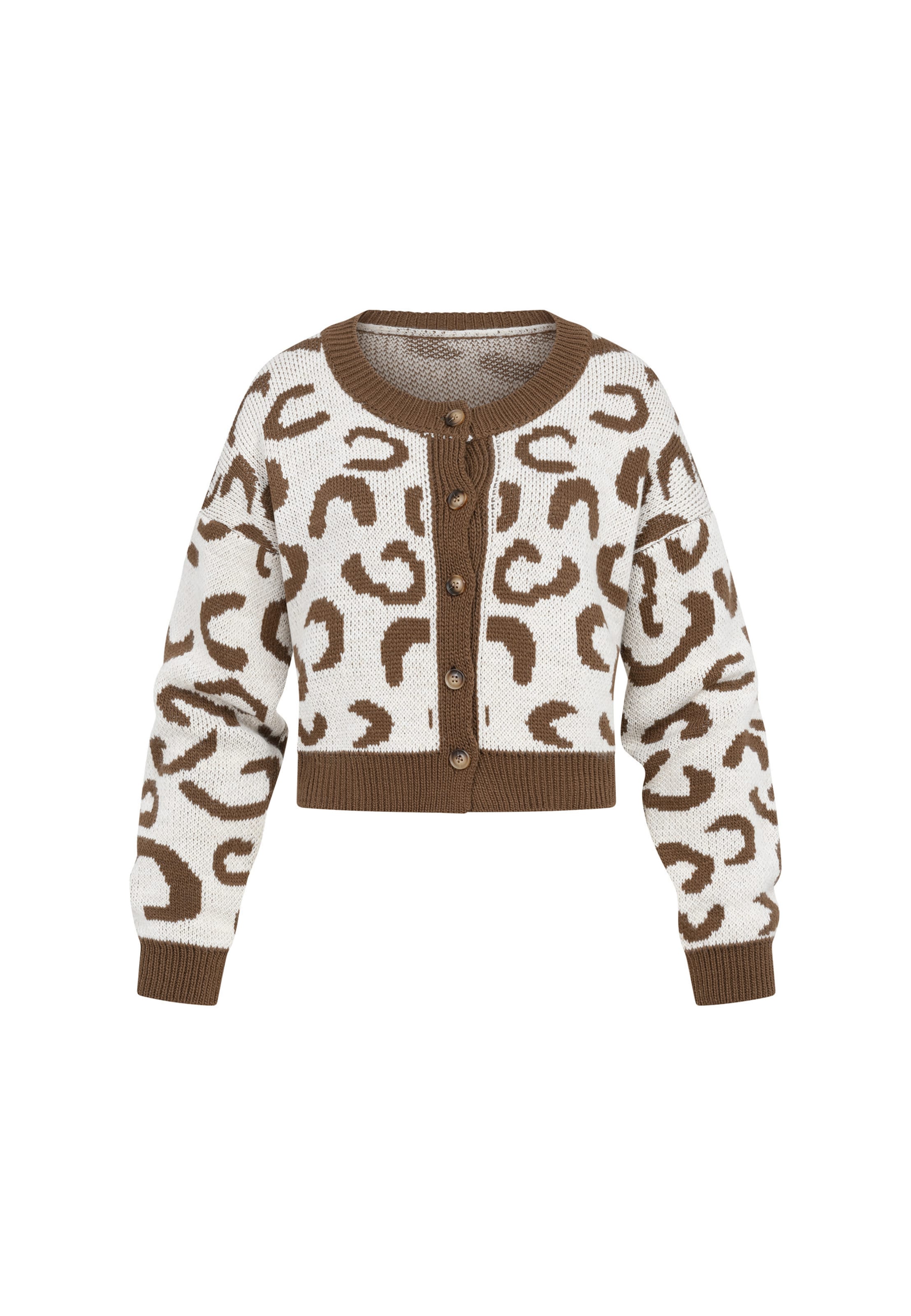 Cloud5ive Strickjacke in L in braun / offwhite, Produktansicht