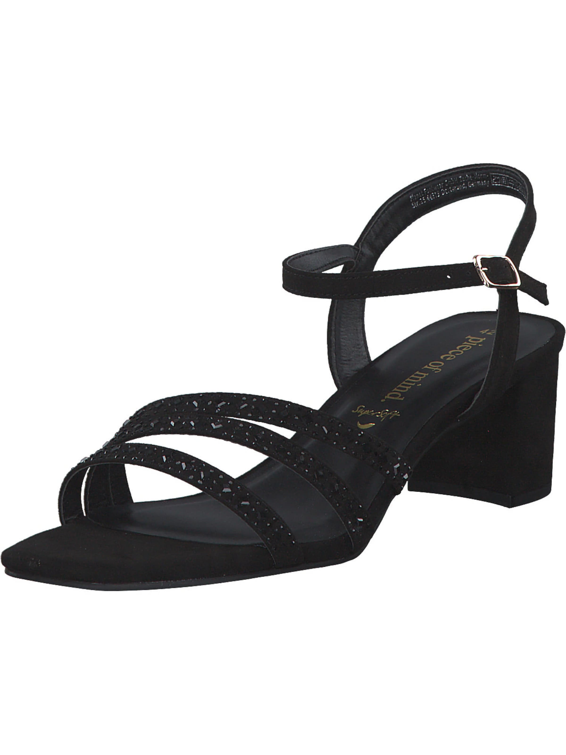 Idana Strap Sandals in Black: front