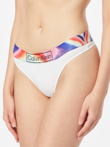 Calvin Klein Underwear Thong in White: front