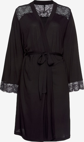 LASCANA Dressing gown in Black: front