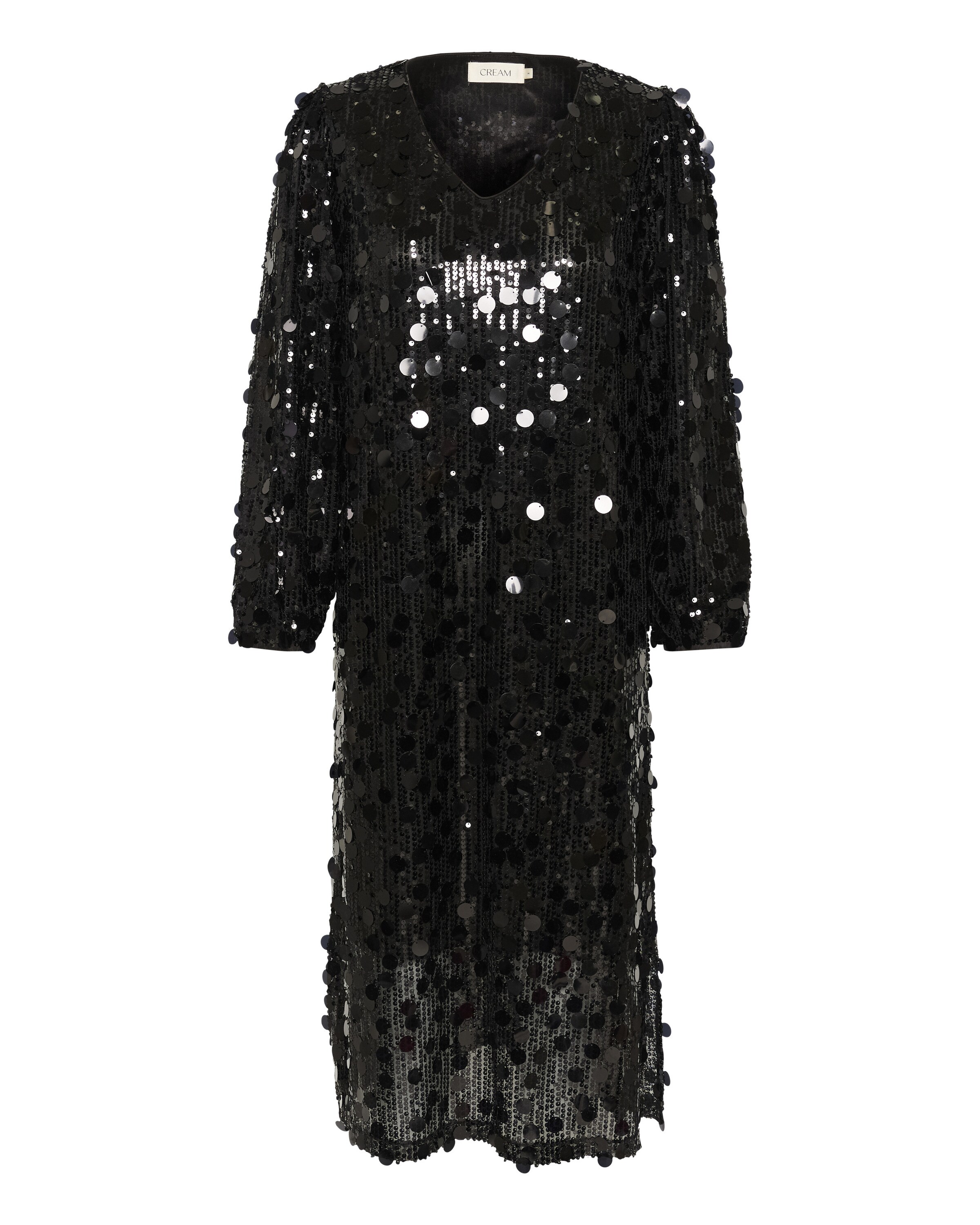 Cream Dress in Black: front