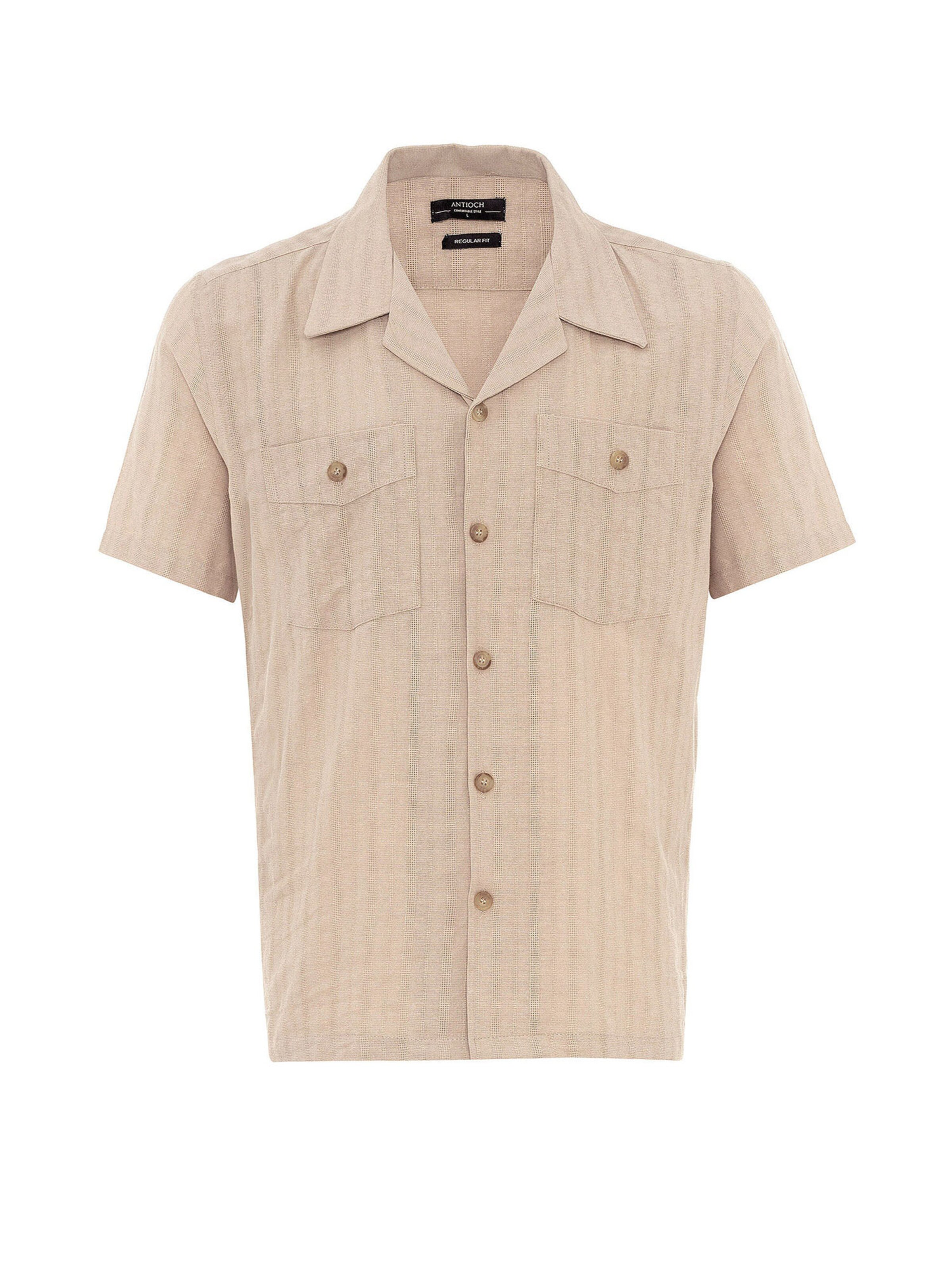 Antioch Regular fit Button Up Shirt in Beige: front