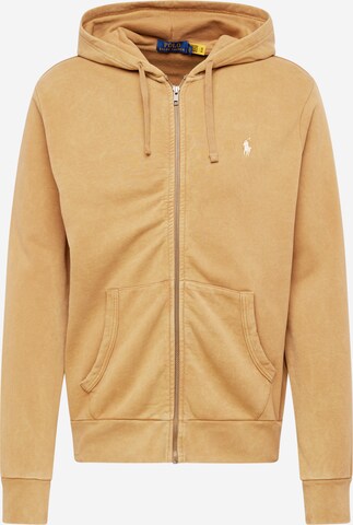 Polo Ralph Lauren Sweat jacket in Brown: front